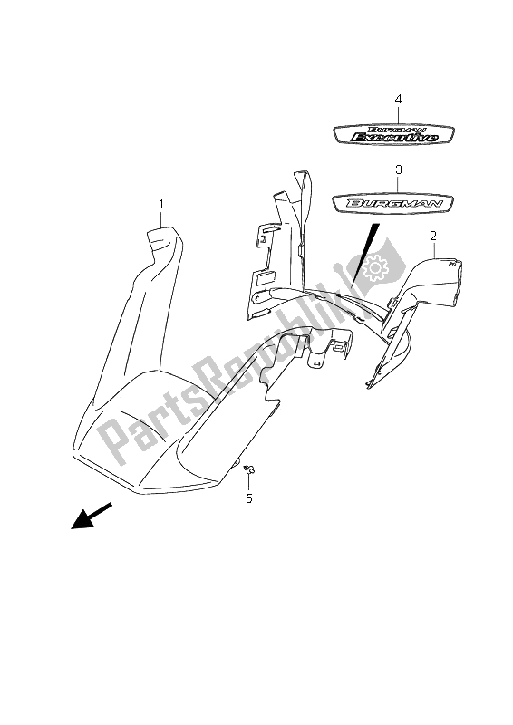 Todas as partes de Tampa Da Alça do Suzuki AN 650A Burgman Executive 2009