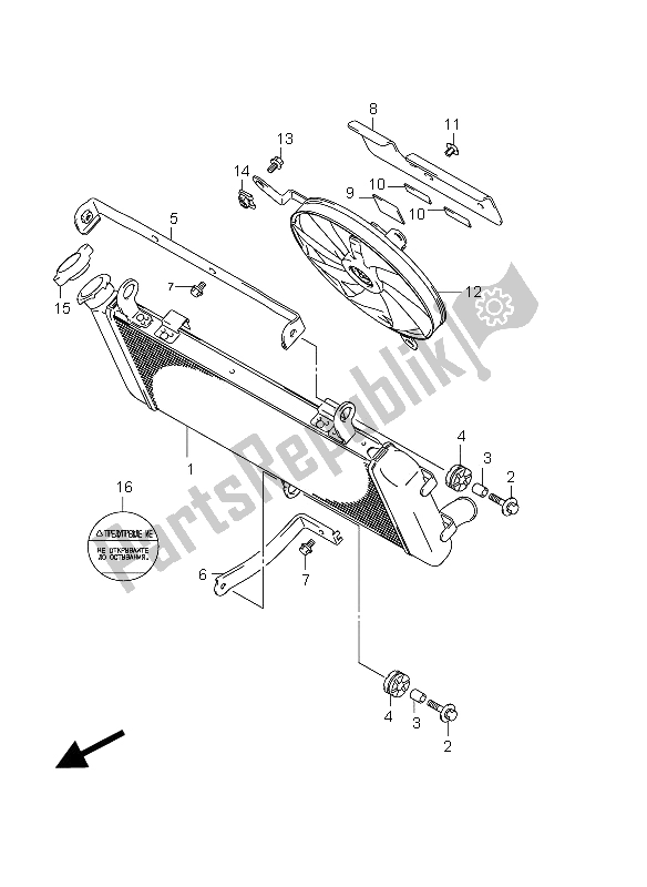 Tutte le parti per il Radiatore (gsr750 E21) del Suzuki GSR 750A 2012