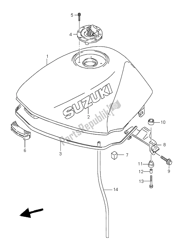 Toutes les pièces pour le Réservoir D'essence du Suzuki GS 500E 1996