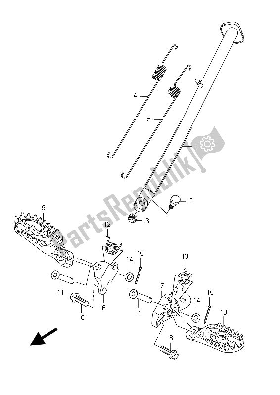 Tutte le parti per il Poggiapiedi del Suzuki RMX 450Z 2012