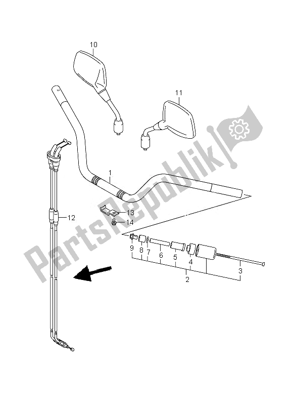 All parts for the Handlebar of the Suzuki DL 1000 V Strom 2007