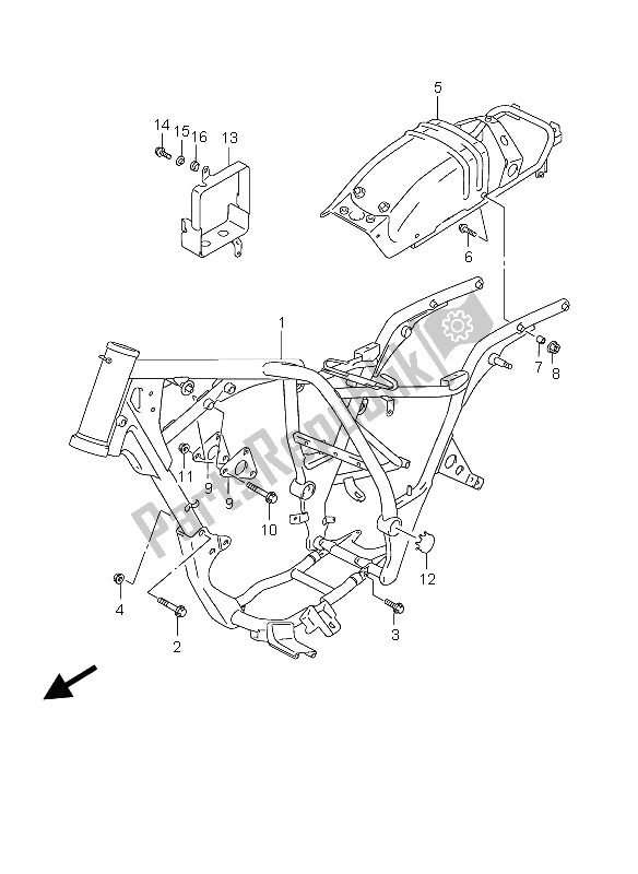 All parts for the Frame of the Suzuki GZ 250 Marauder 2006