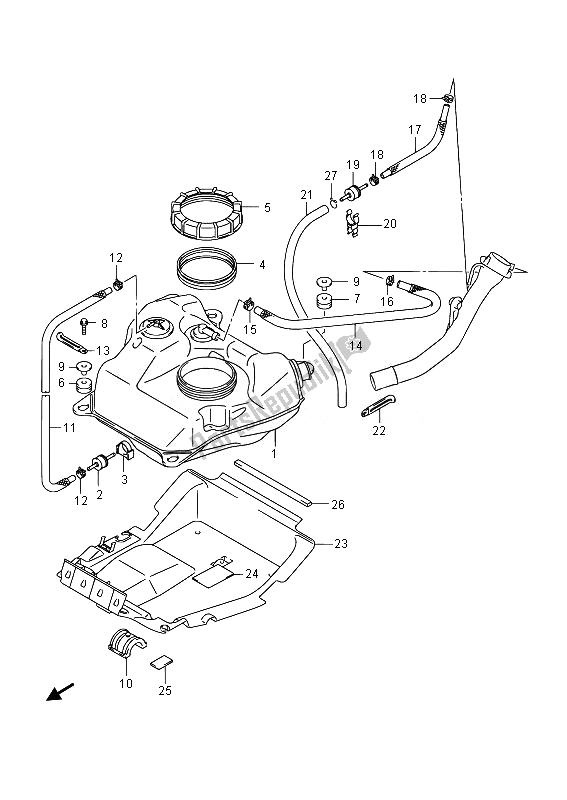 All parts for the Fuel Tank of the Suzuki AN 650Z Burgman Executive 2014