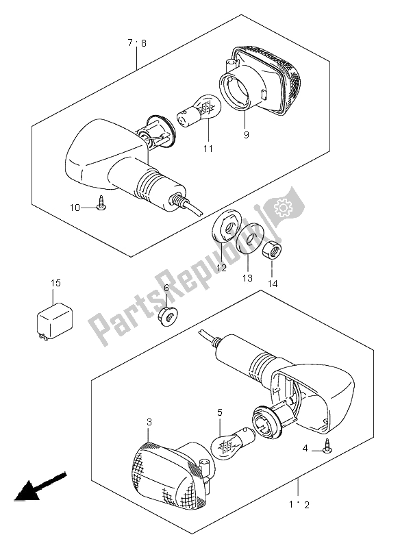 Todas las partes para Luz De Señal De Giro (e24 F. No. 100197) de Suzuki GSX 1400 2004