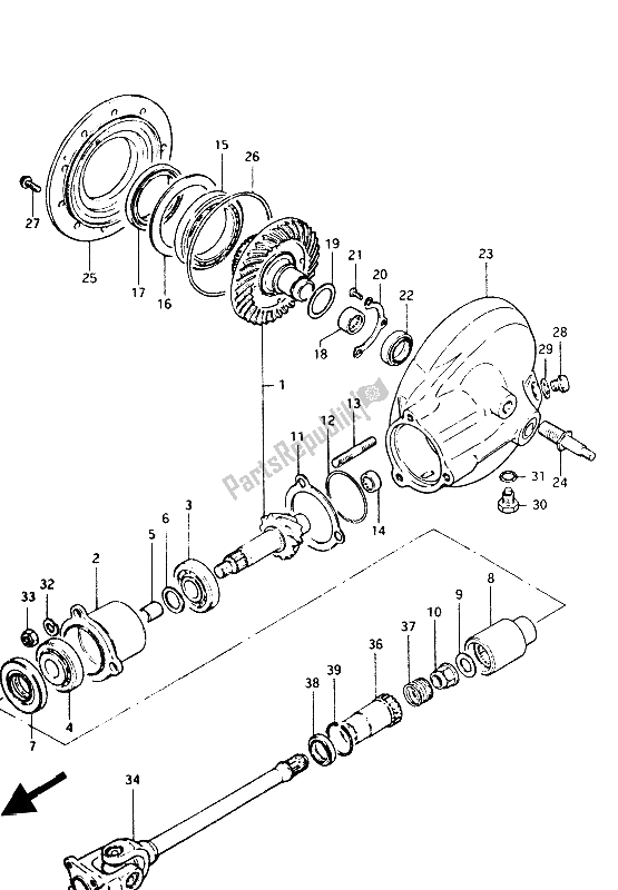 Todas las partes para Engranaje Final de Suzuki GS 1100G 1986