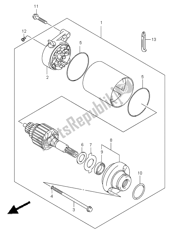 Todas las partes para Motor De Arranque de Suzuki VL 125 Intruder 2006