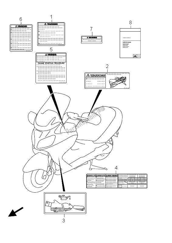 All parts for the Label (an650a E02) of the Suzuki AN 650A Burgman Executive 2012