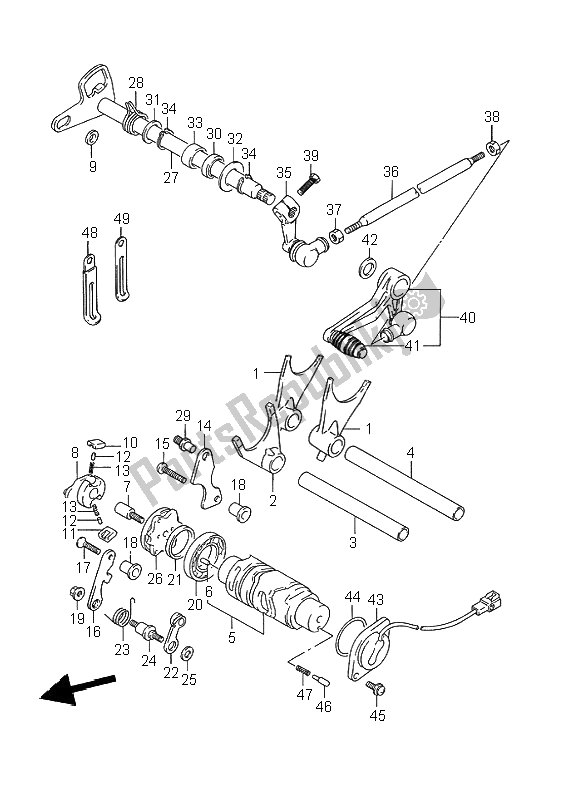 Toutes les pièces pour le Changement De Vitesse du Suzuki GSX R 750W 1995