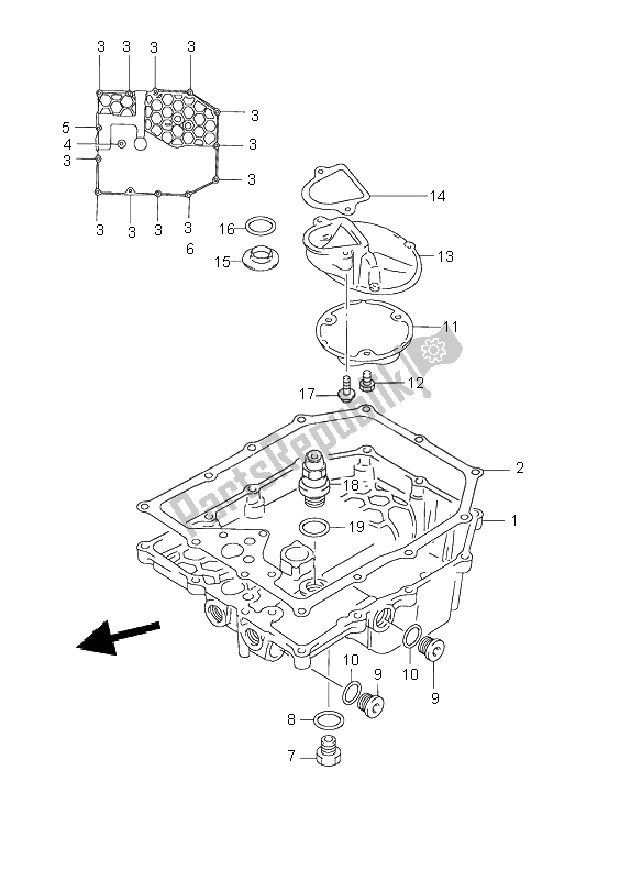 Alle onderdelen voor de Olie Pan van de Suzuki GSX 750F 2001