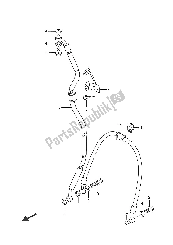 All parts for the Front Brake Hose of the Suzuki GSX R 750 2016