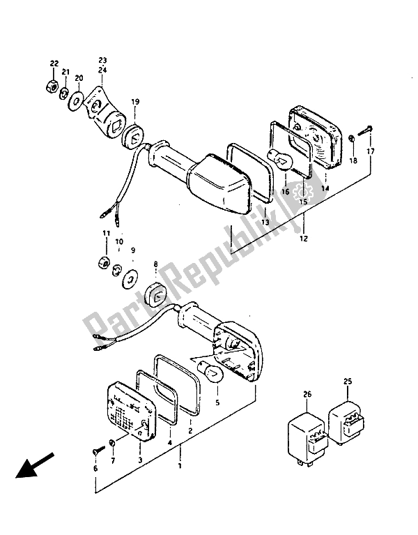 Tutte le parti per il Indicatore Di Direzione del Suzuki GS 450 ES 1987