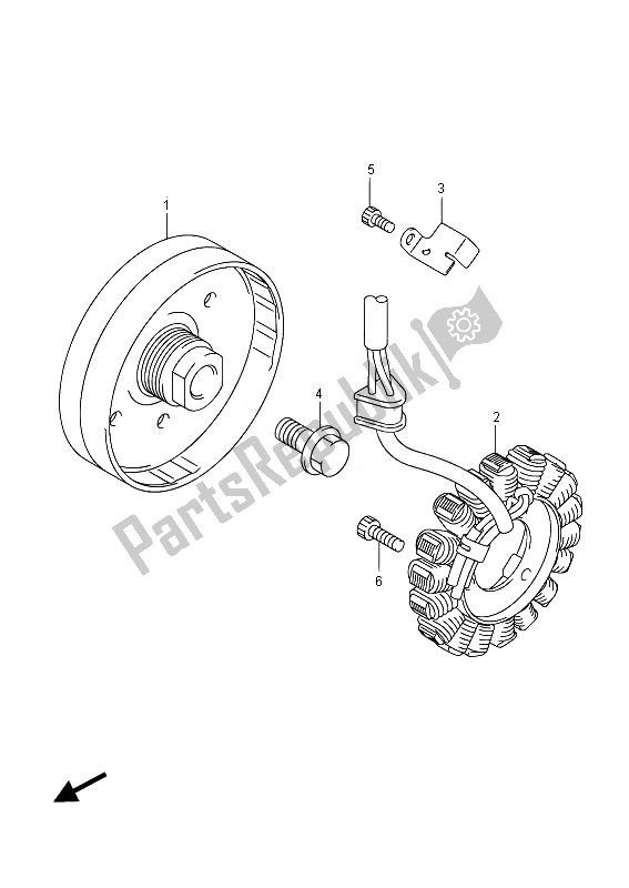 All parts for the Generator of the Suzuki GSX R 750 2014