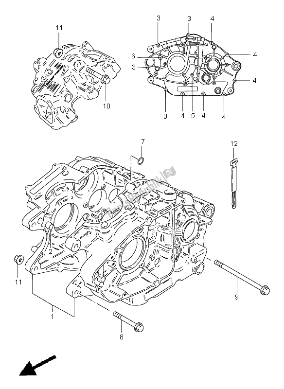 All parts for the Crankcase of the Suzuki GN 250E 1998