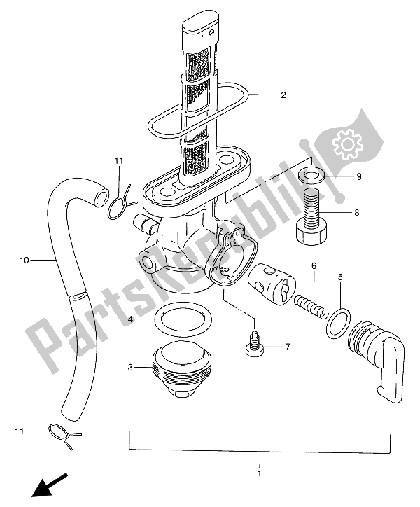 Tutte le parti per il Rubinetto Del Carburante del Suzuki GN 250 1985