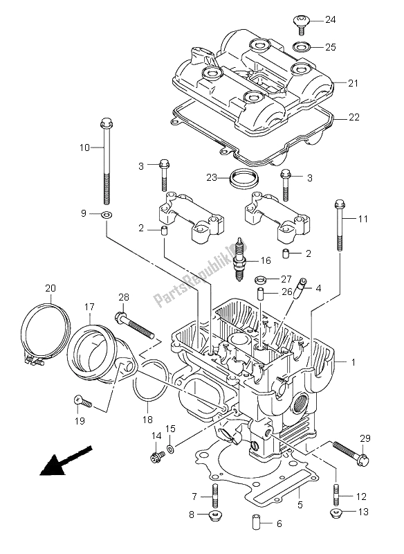 Todas las partes para Culata (trasera) de Suzuki SV 1000 NS 2005