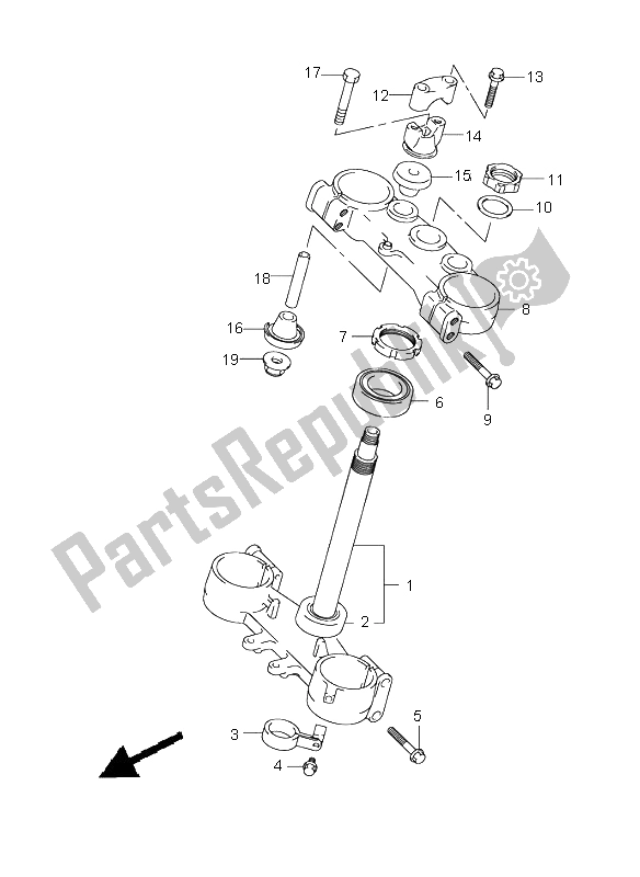 Tutte le parti per il Gambo Dello Sterzo del Suzuki RM 250 2004