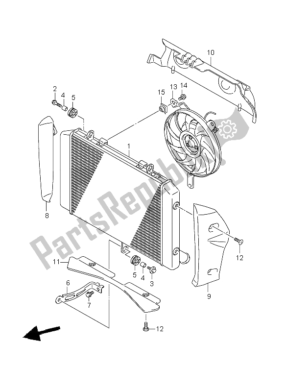 Alle onderdelen voor de Radiator van de Suzuki GSR 600 2006