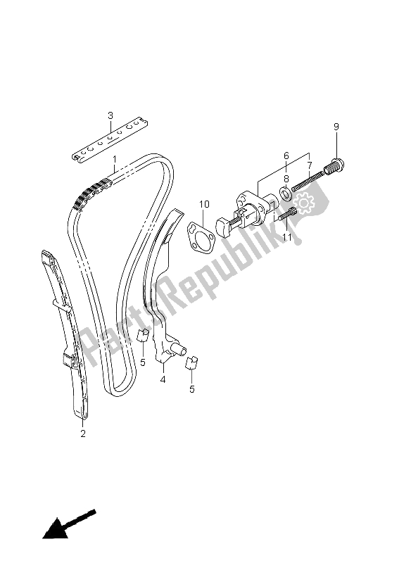 All parts for the Cam Chain of the Suzuki GSF 1250A Bandit 2011