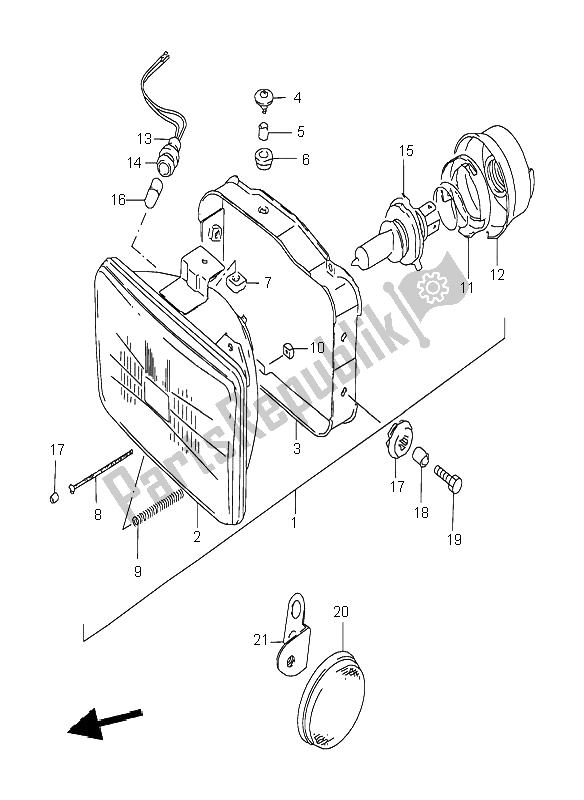 Toutes les pièces pour le Lampe Frontale du Suzuki DR 350 SE 1999