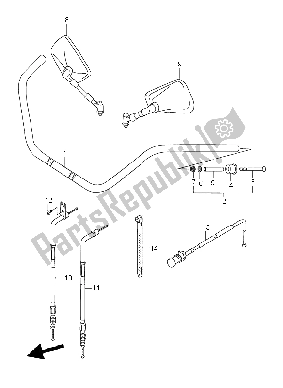 Todas las partes para Manillar de Suzuki VL 1500 Intruder LC 2002