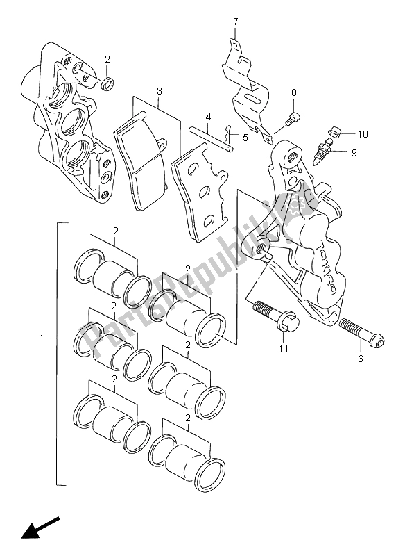 Wszystkie części do Zaciski Przednie Suzuki GSX R 750 1997