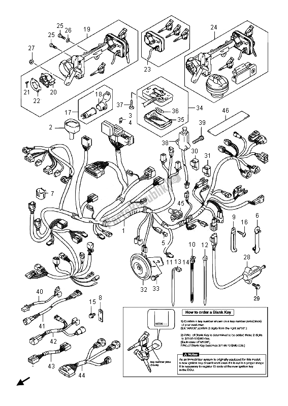 Todas las partes para Mazo De Cables (an400a E19) de Suzuki Burgman AN 400 AZA 2014
