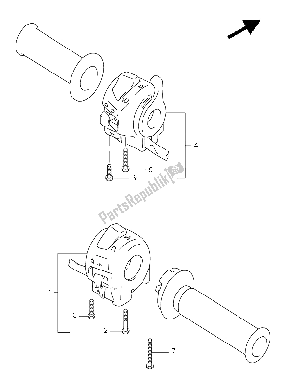 Tutte le parti per il Interruttore Maniglia del Suzuki TL 1000S 1997