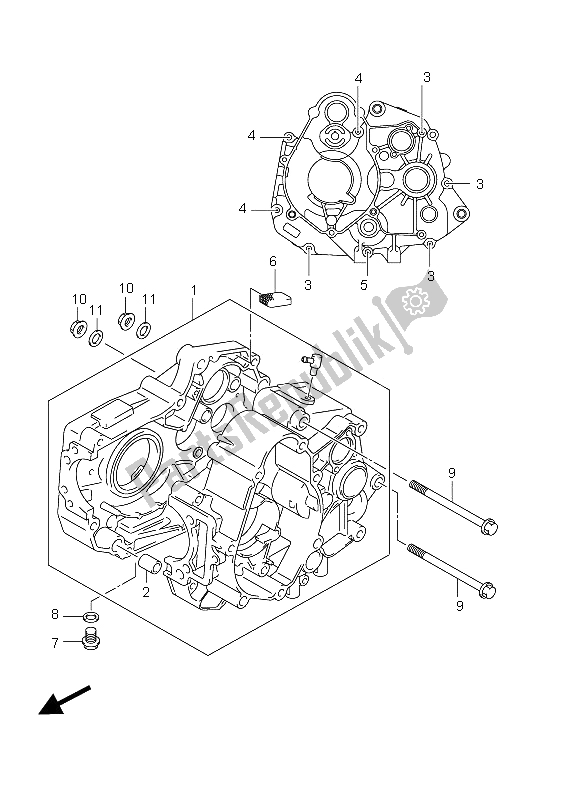 Tutte le parti per il Carter del Suzuki DR Z 70 2012