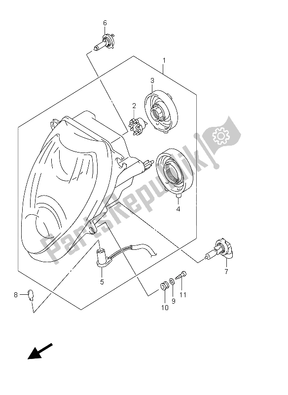 Tutte le parti per il Proiettore (e19-p37) del Suzuki GSX 1300R Hayabusa 2006