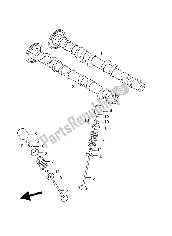 Todas las partes para Eje De Levas Y Válvula de Suzuki GSX R 1000 2002