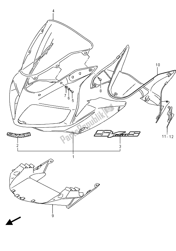 Toutes les pièces pour le Corps De Capotage (yay) du Suzuki SV 650S 2015