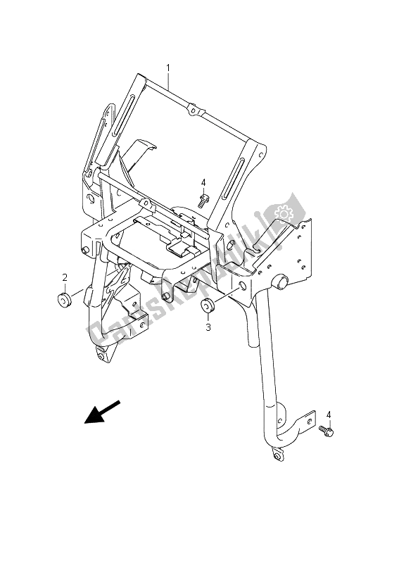 All parts for the Leg Shield Brace (an650a E2) of the Suzuki AN 650A Burgman Executive 2011