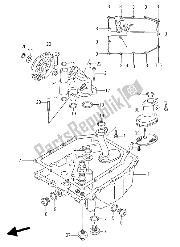 Todas las partes para Cárter De Aceite Y Bomba De Aceite de Suzuki RF 600R 1995