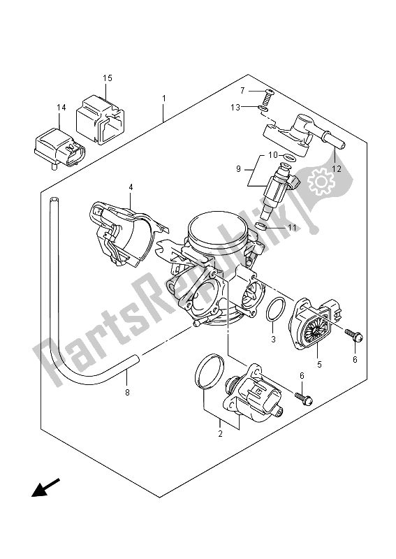 All parts for the Throttle Body of the Suzuki LT A 750 XVZ Kingquad AXI 4X4 2015