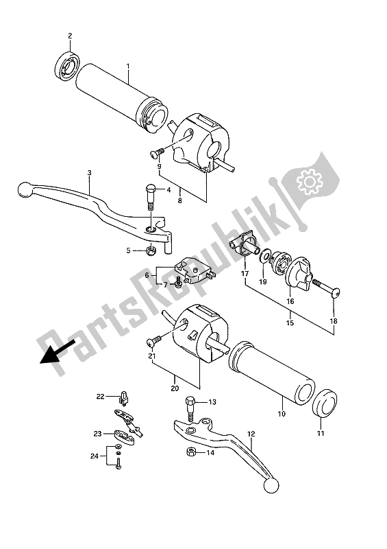 All parts for the Handle Switch of the Suzuki VS 1400 GLP Intruder 1989