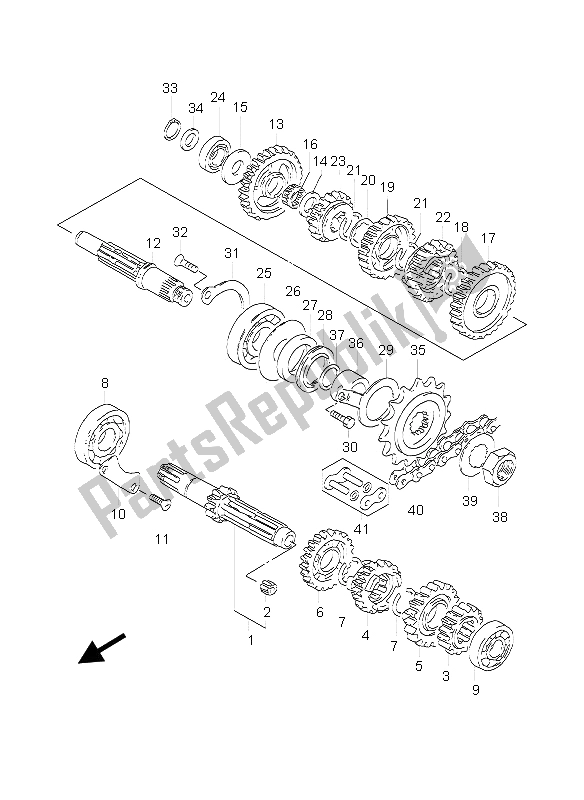 All parts for the Transmission of the Suzuki GZ 250 Marauder 2006