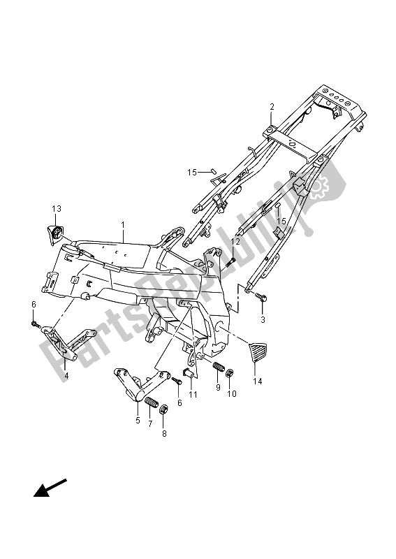 All parts for the Frame of the Suzuki DL 650A V Strom 2015