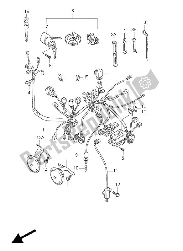 All parts for the Wiring Harness of the Suzuki VZ 800 Marauder 2001