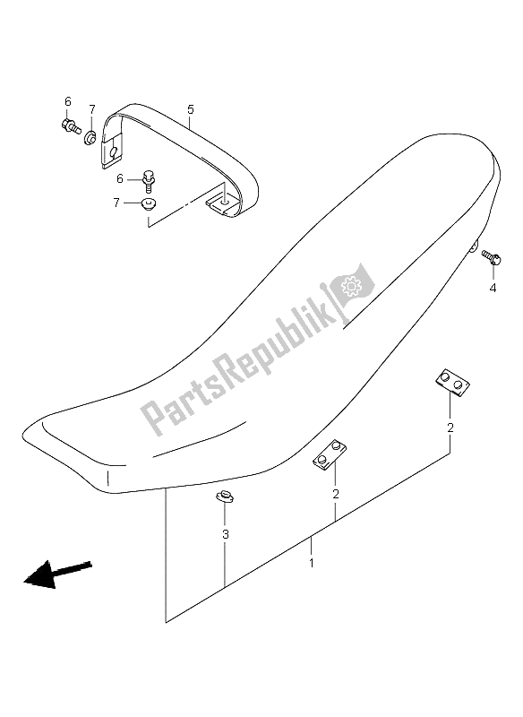 All parts for the Seat of the Suzuki DR Z 400S 2004