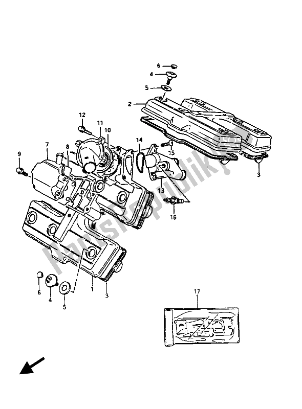 Todas las partes para Cubierta De Tapa De Cilindro de Suzuki GV 1400 GD 1988