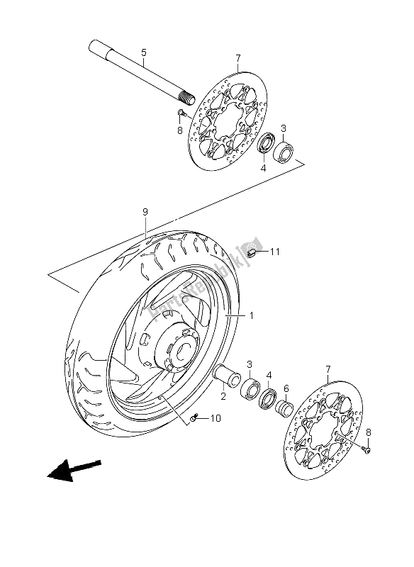 Tutte le parti per il Ruota Anteriore del Suzuki VZR 1800 Rnzr2 M Intruder 2008