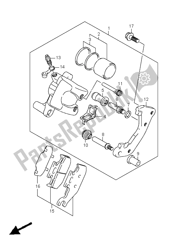 Tutte le parti per il Pinza Anteriore del Suzuki LT A 400F Kingquad 4X4 2008