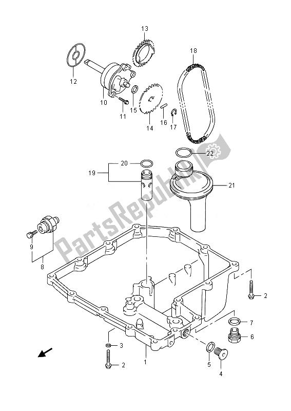 Todas las partes para Cárter De Aceite Y Bomba De Aceite de Suzuki GSF 1250 SA Bandit 2014