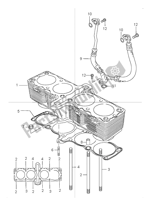 Todas las partes para Cilindro de Suzuki GSX 1200 Inazuma 2000