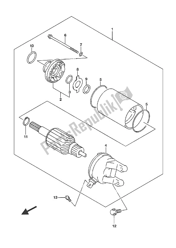 Tutte le parti per il Motore Di Avviamento del Suzuki UH 125A Burgman 2016