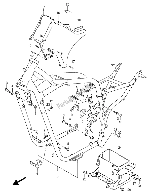 Alle onderdelen voor de Kader van de Suzuki VS 800 GL Intruder 1992