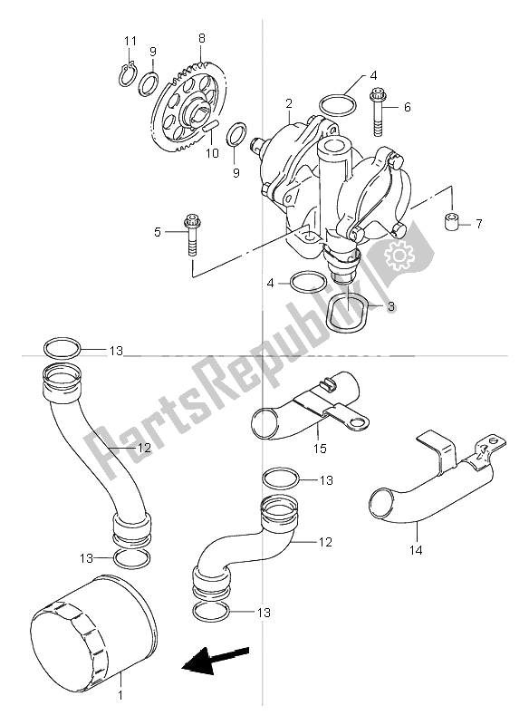 Todas las partes para Bomba De Aceite de Suzuki GSX 1200 Inazuma 2000