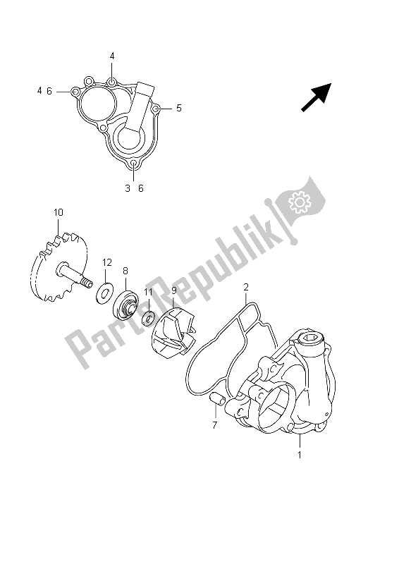 Tutte le parti per il Pompa Dell'acqua del Suzuki RMX 450Z 2012