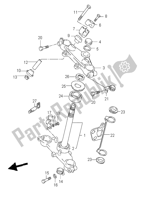 Todas las partes para Vástago De Dirección de Suzuki DR 125 SE 2002