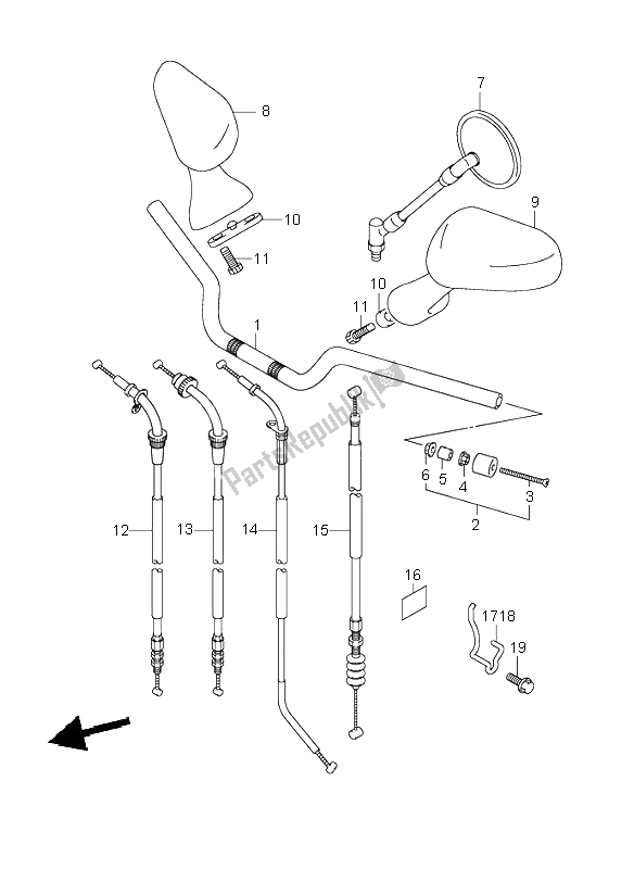 Alle onderdelen voor de Stuur van de Suzuki GSF 600 NSZ Bandit 2004